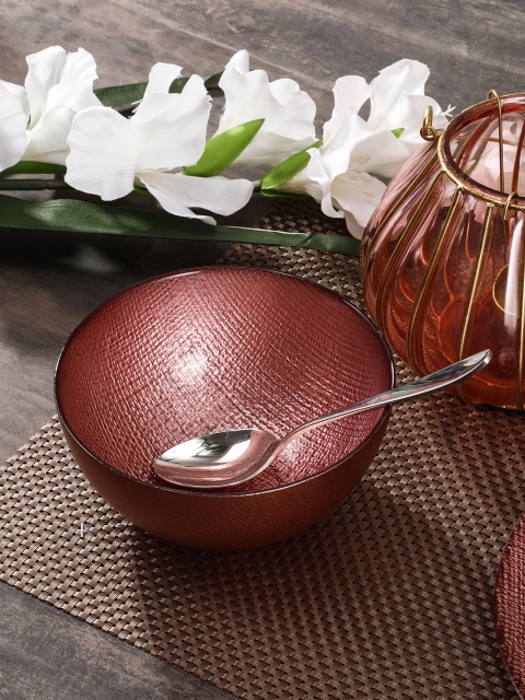 

Pure Home and Living Pink Textured Set of 4 Serving Bowls