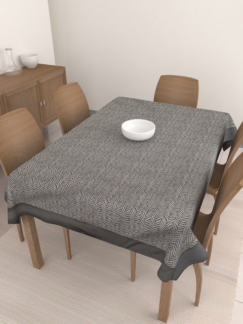 

S9home by Seasons Grey Self Design Rectangle Table Cover