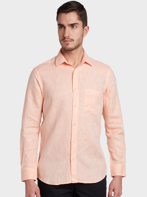 

ColorPlus Men Orange Slim Fit Self Design Casual Shirt