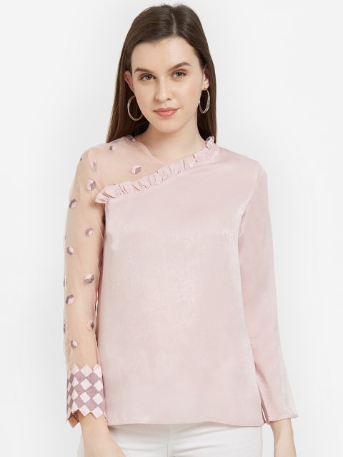 

Soie Women Pink Self Design Top
