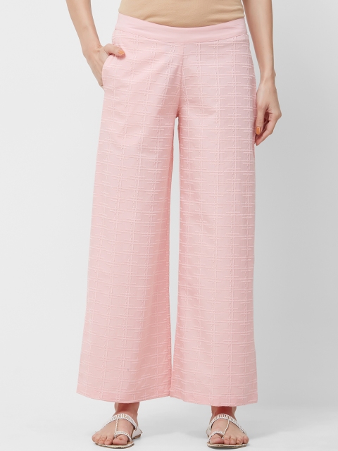 

Naari Women Pink Straight Embroidered Palazzos
