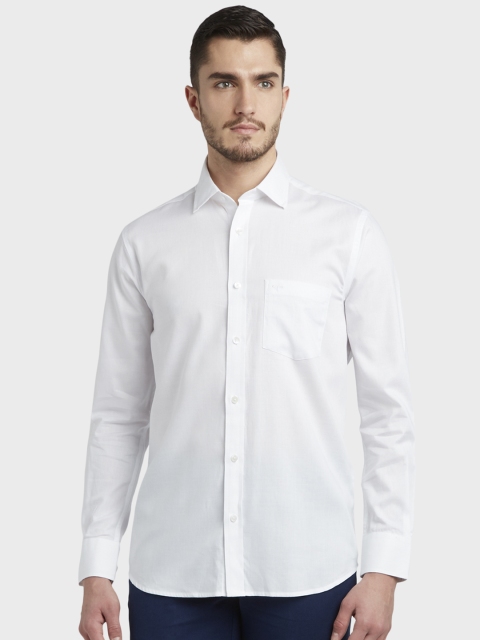 

ColorPlus Men White Slim Fit Solid Casual Shirt