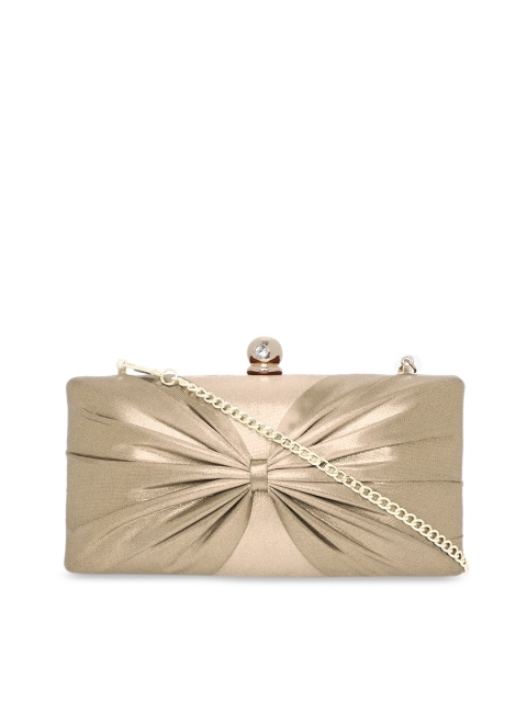 

Kazo Beige & Gold-Toned Solid Embellished Clutch