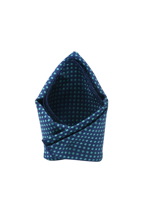 Tossido Men Green & Blue Printed Woven Pocket Square