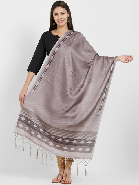 

Saree mall Grey Printed Dupatta
