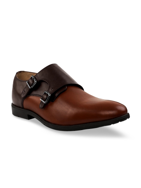 

RAPAWALK Men Brown Standard Width Leather Formal Monks