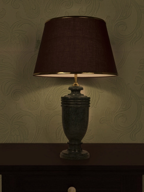 

Fos Lighting Green Marble Trophy Table Lamp with Gold Brown Shade