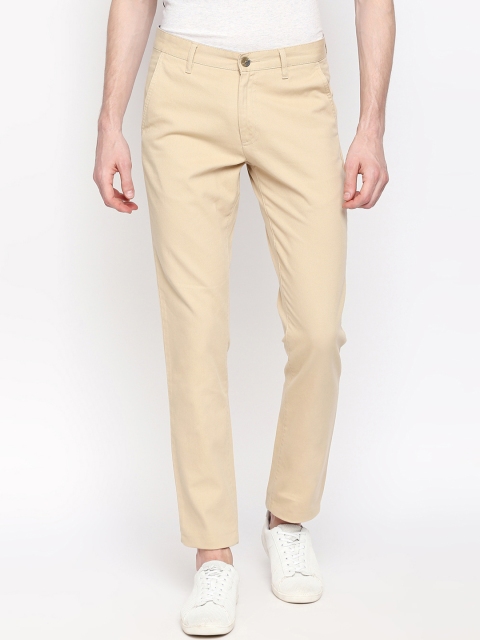 

BYFORD by Pantaloons Men Khaki Slim Fit Solid Regular Trousers