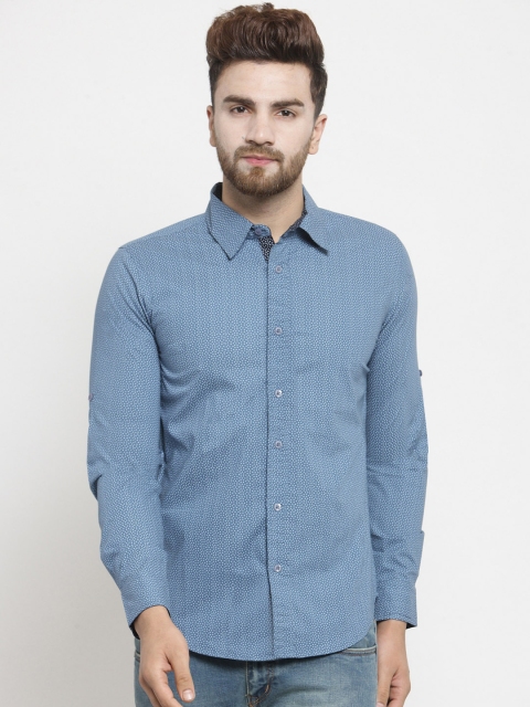 

WESTCLO Men Blue Slim Fit Printed Casual Shirt