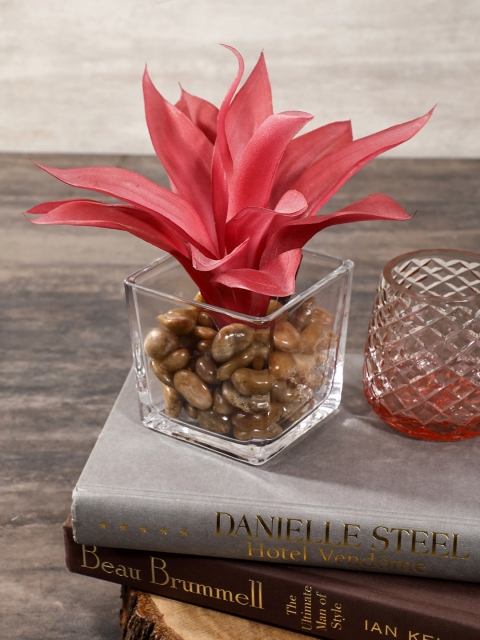 

Pure Home and Living Red & Transparent Artificial Plant with Pot
