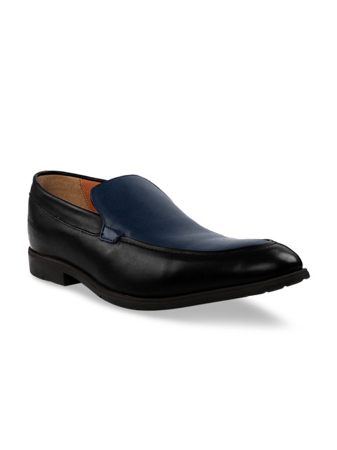 

RAPAWALK Men Black & Blue Standard Width Leather Formal Derbys