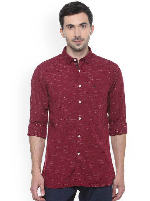 

Allen Solly Men Maroon Regular Fit Self Design Casual Shirt