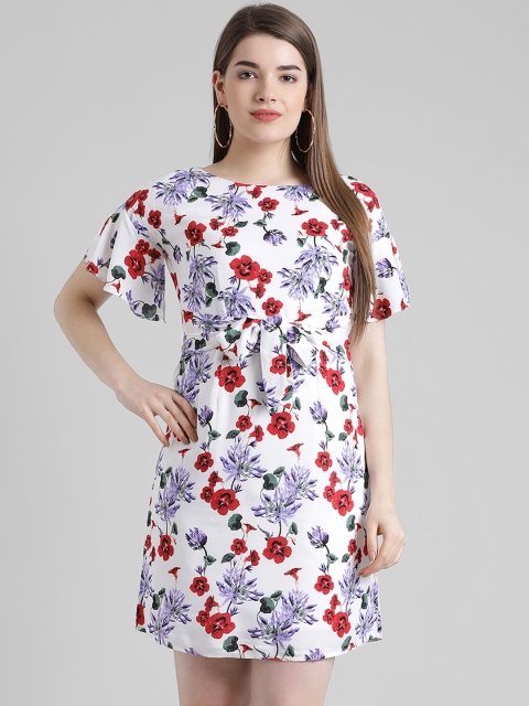 

Zink London Women White Printed Sheath Dress
