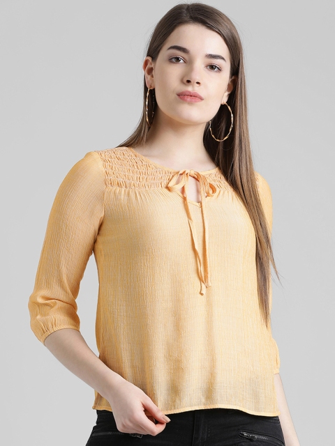

Zink London Women Mustard Yellow Solid Top