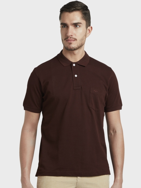 

ColorPlus Men Brown Solid Polo Collar T-shirt