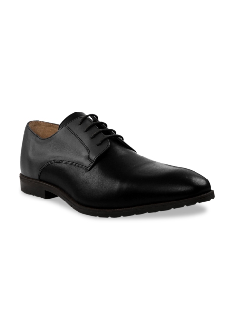 

RAPAWALK Men Grey & Black Standard Width Leather Formal Derbys