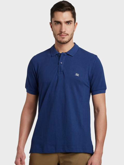 

ColorPlus Men Blue Solid Polo Collar T-shirt