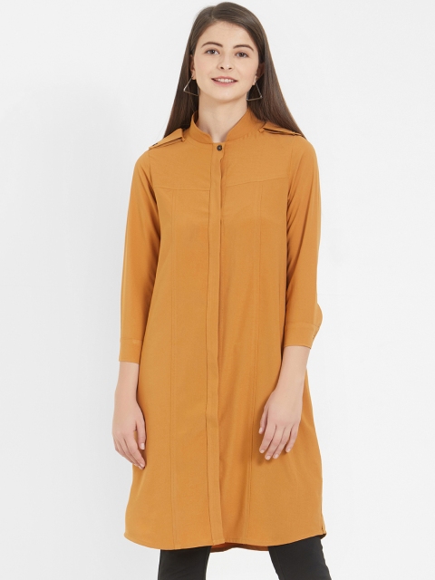 

Soie Brown Solid Tunic, Camel brown