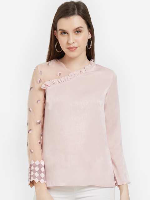 

Soie Women Pink Solid A-Line Top