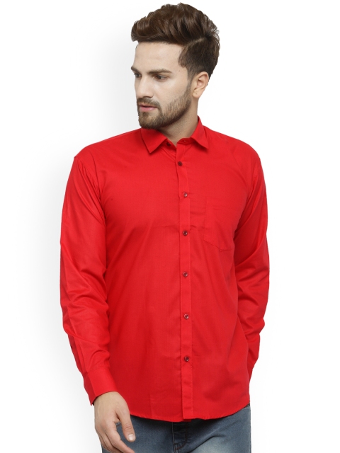 

JAINISH Men Red Classic Slim Fit Solid Casual Shirt