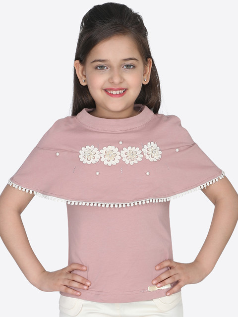 

CUTECUMBER Girls Pink Solid Top