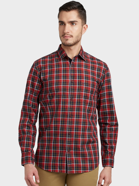 

ColorPlus Men Red Slim Fit Checked Casual Shirt