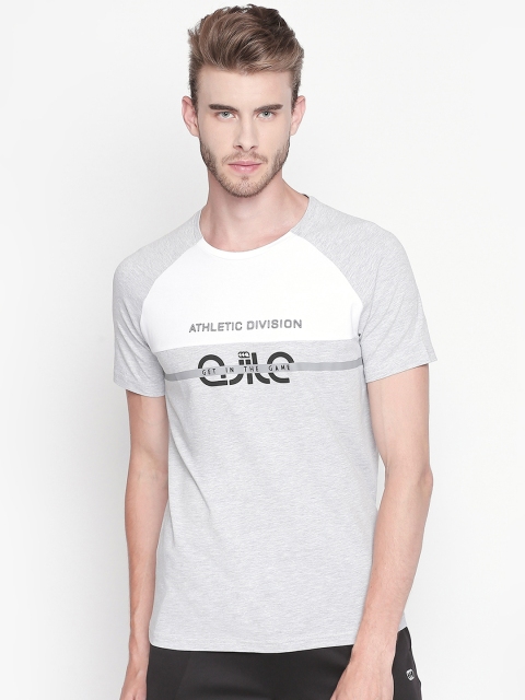 

Ajile by Pantaloons Men Grey Printed Round Neck Pure Cotton T-shirt