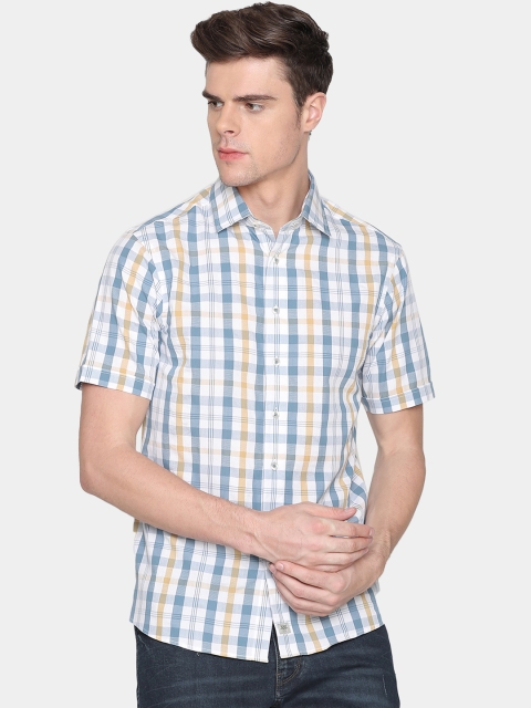 

Bar Harbour Men Blue & White Slim Fit Checked Casual Shirt