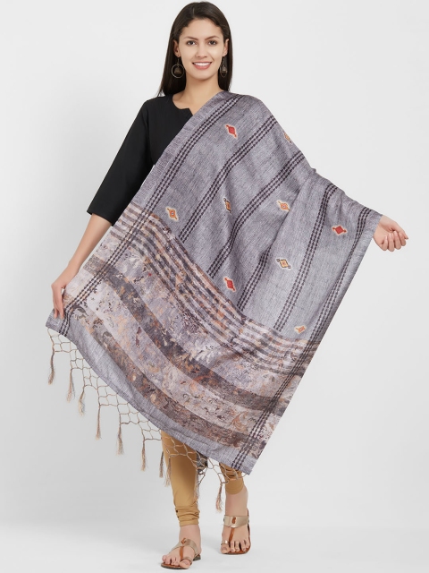 

Saree mall Grey Printed Dupatta