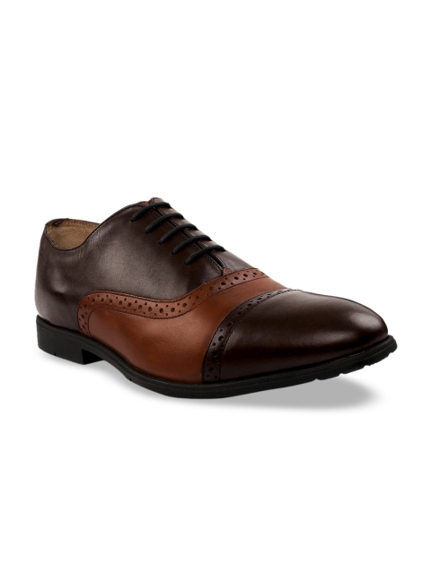 

RAPAWALK Men Brown Standard Width Leather Formal Oxfords