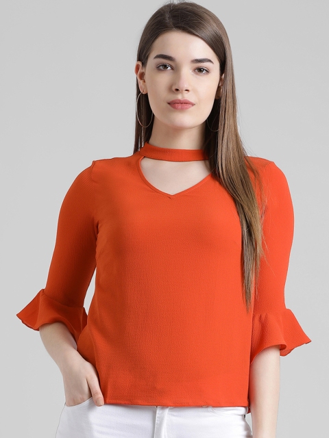 

Zink London Women Orange Solid Top