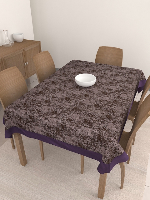 

S9home by Seasons Coffee Brown & Purple Printed Rectangle Table Cover