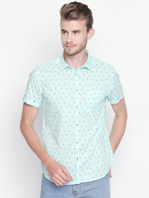

Urban Ranger by pantaloons Men Blue Slim Fit Printed Casual Shirt