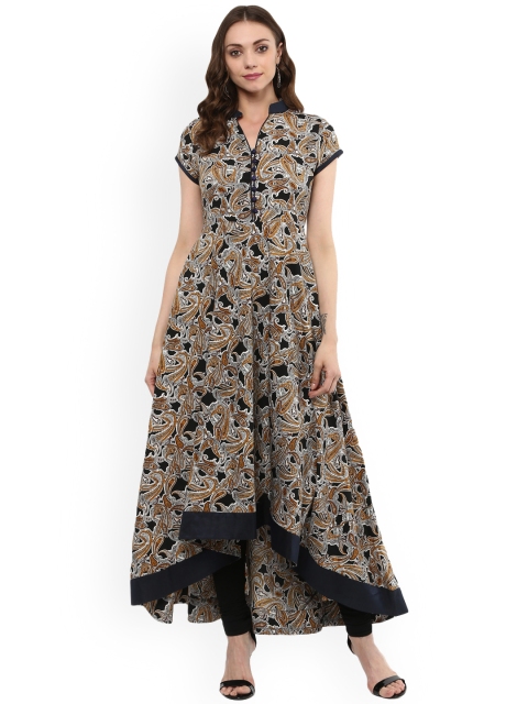 

MBE Women Navy Blue Printed A-Line Kurta