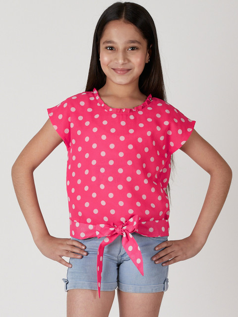 

CACA CINA Girls Pink Printed Top