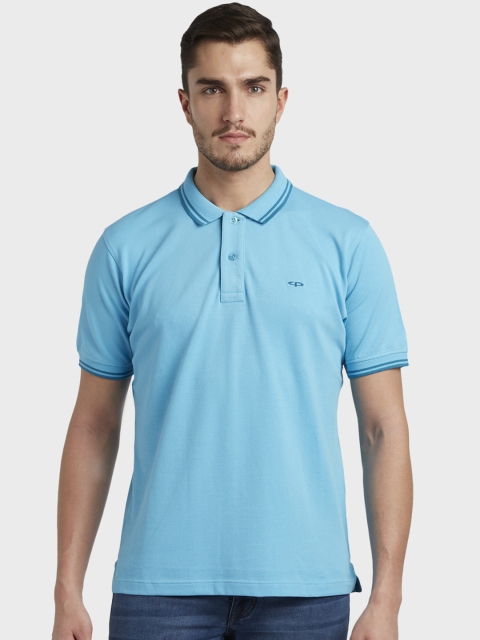 

ColorPlus Men Blue Solid Polo Collar T-shirt