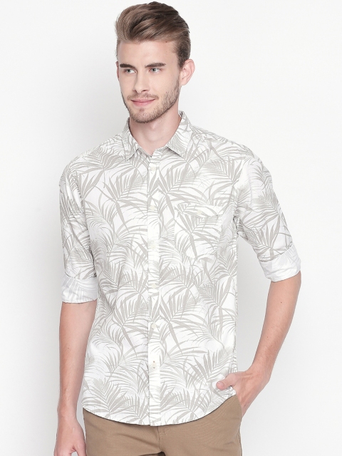 

Urban Ranger by pantaloons Men White & Grey Slim Fit Printed Casual Shirt