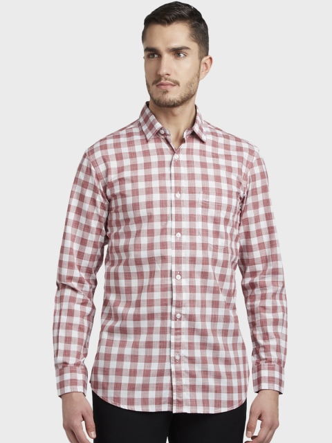 

ColorPlus Men Red Slim Fit Checked Casual Shirt