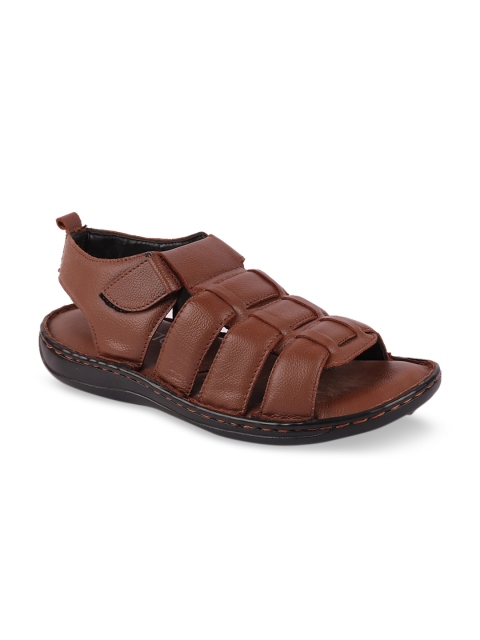 

FAUSTO Men Tan Leather Sandals