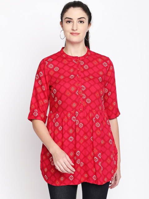 

AKKRITI BY PANTALOONS Red Printed Tunic