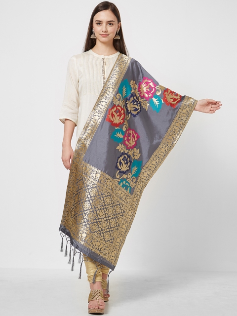 

Saree mall Grey Woven Design Dupatta