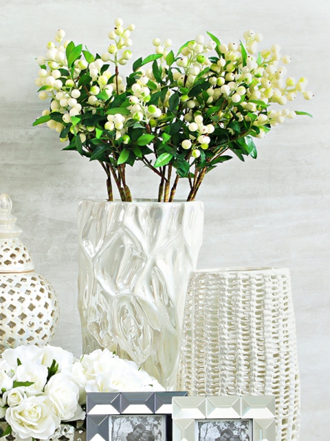 

Pure Home and Living Set of 2 White & Green Flower Stems
