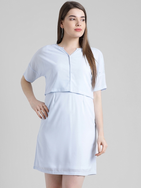 

Zink London Women Blue Solid Sheath Dress