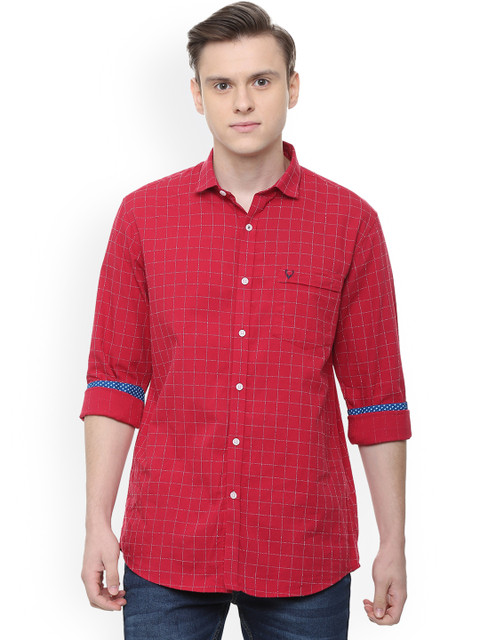 

Allen Solly Men Red Slim Fit Checked Casual Shirt