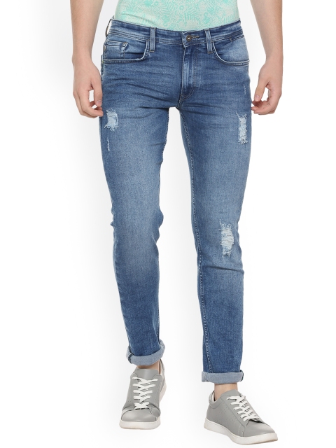 

Solly Jeans Co. Men Blue Slim Fit Mid-Rise Mildly Distressed Jeans