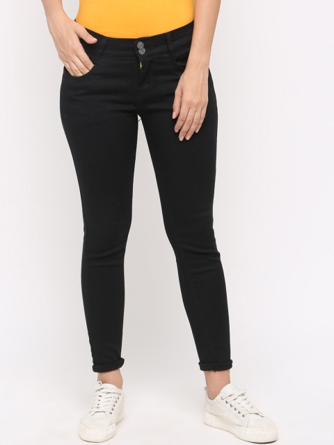 

ZHEIA Women Black Skinny Fit Mid-Rise Clean Look Jeans