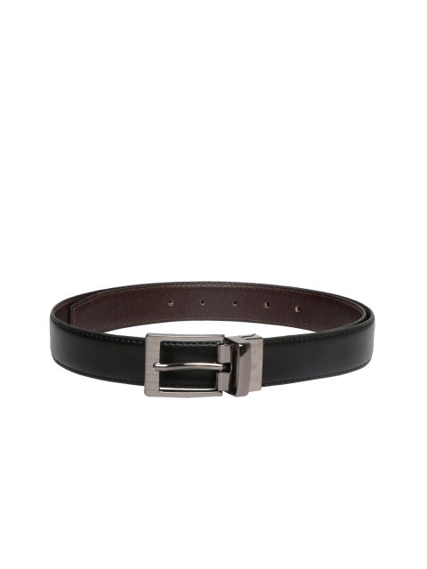 CRUSSET Unisex Black & Brown Reversible Solid Belt