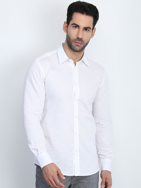 

Antony Morato Men White Slim Fit Solid Casual Shirt