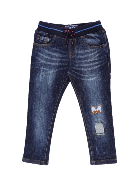 

CHALK by Pantaloons Boys Blue Tapered Fit Mid-Rise Mildly Distressed Jeans