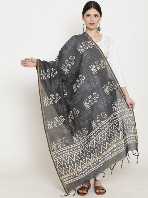 

Kalakari India Charcoal Printed Dupatta